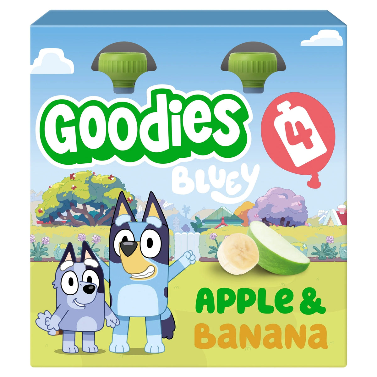Bluey Apple & Banana Pouch 4x100g by Goodies