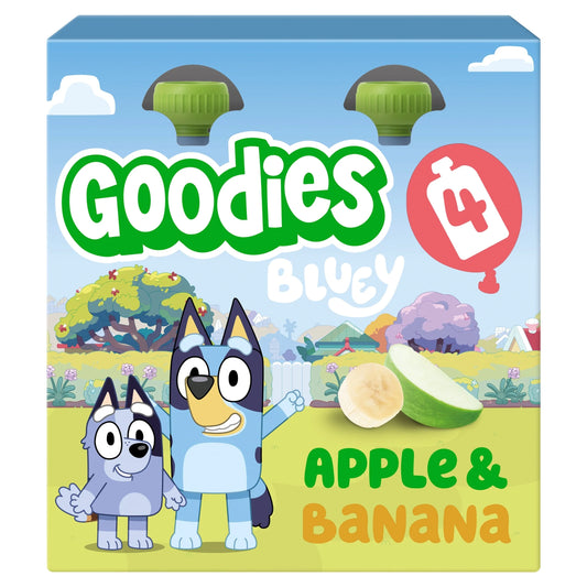Bluey Apple & Banana Pouch 4x100g by Goodies