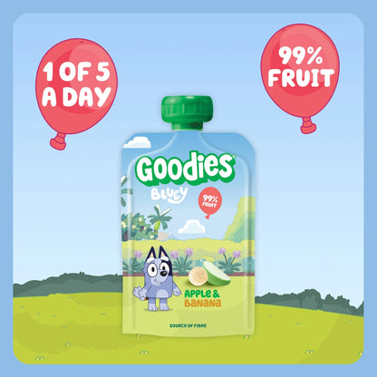 Bluey Apple & Banana Pouch 4x100g by Goodies
