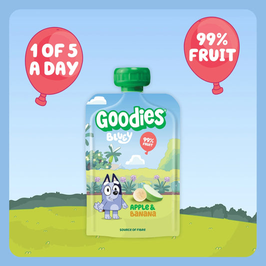 Bluey Apple & Banana Pouch 4x100g by Goodies