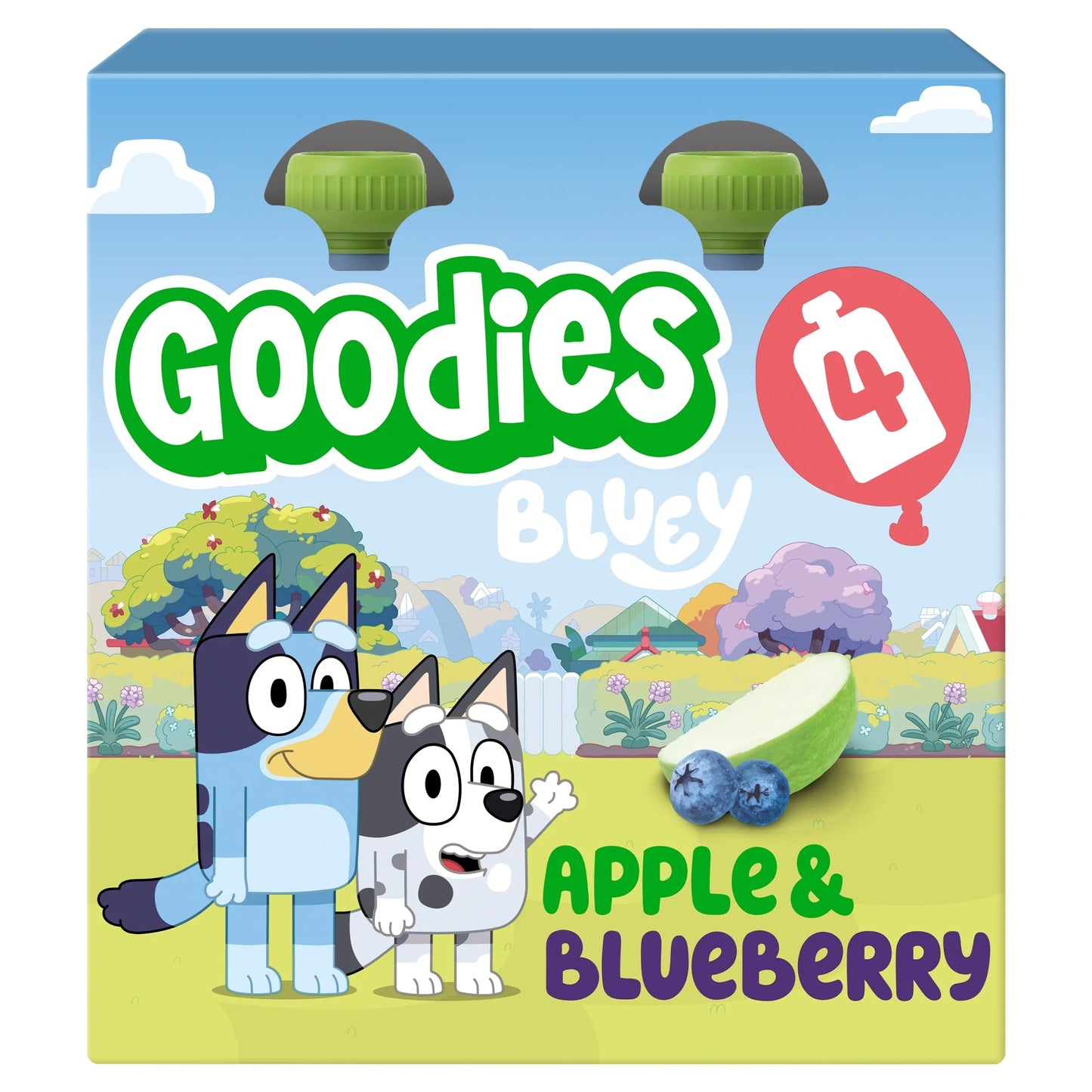 Bluey Apple & Blueberry Pouch 4x100g by Goodies