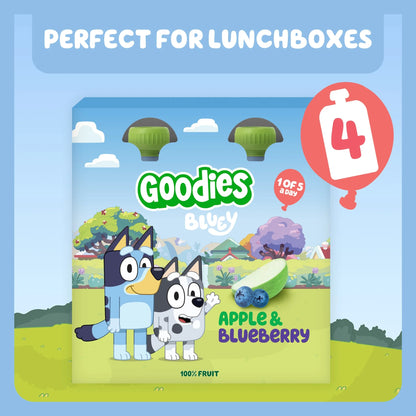 Bluey Apple & Blueberry Pouch 4x100g by Goodies
