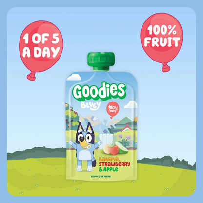 Bluey Banana Strawberry & Apple Pouch by Goodies