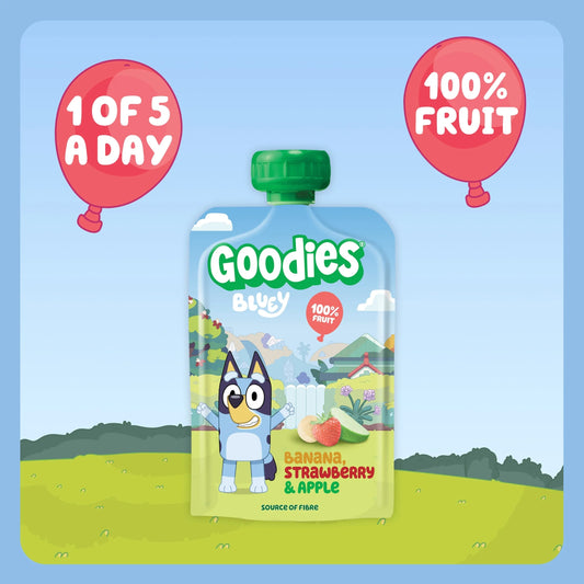 Bluey Banana Strawberry & Apple Pouch by Goodies