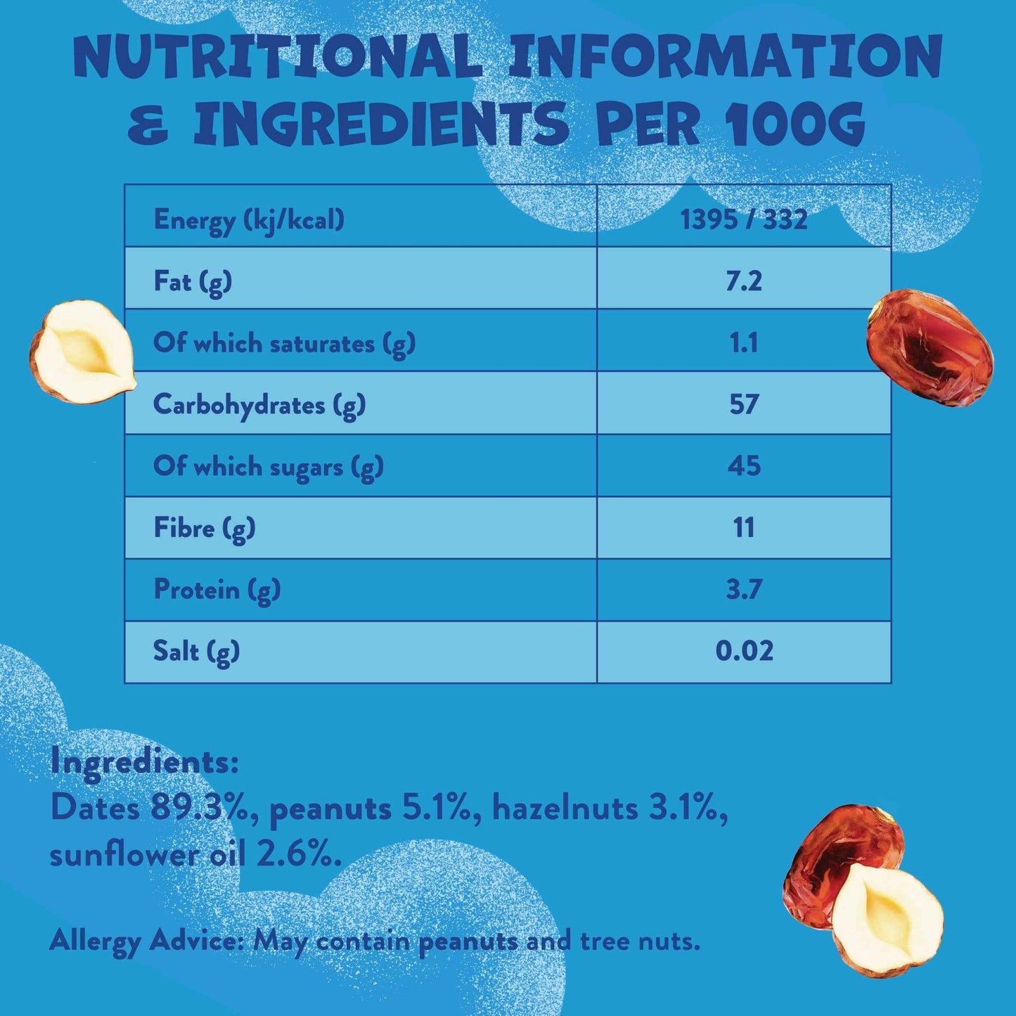 Date & Nuts Fruit Bars 5x20g by Goodies