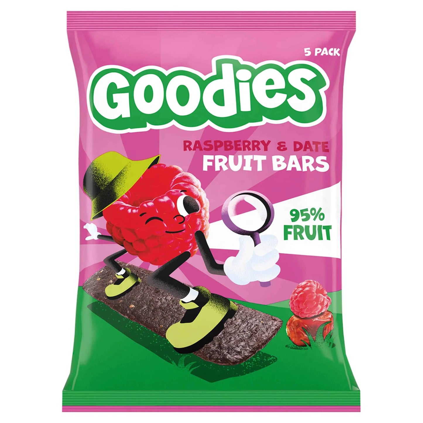 Raspberry & Date Fruit Bars 5x20g by Goodies