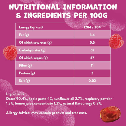 Raspberry & Date Fruit Bars 5x20g by Goodies