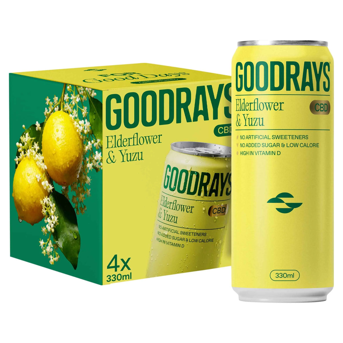 Cbd Elderflower & Yuzu Drink 4 X by GOODRAYS