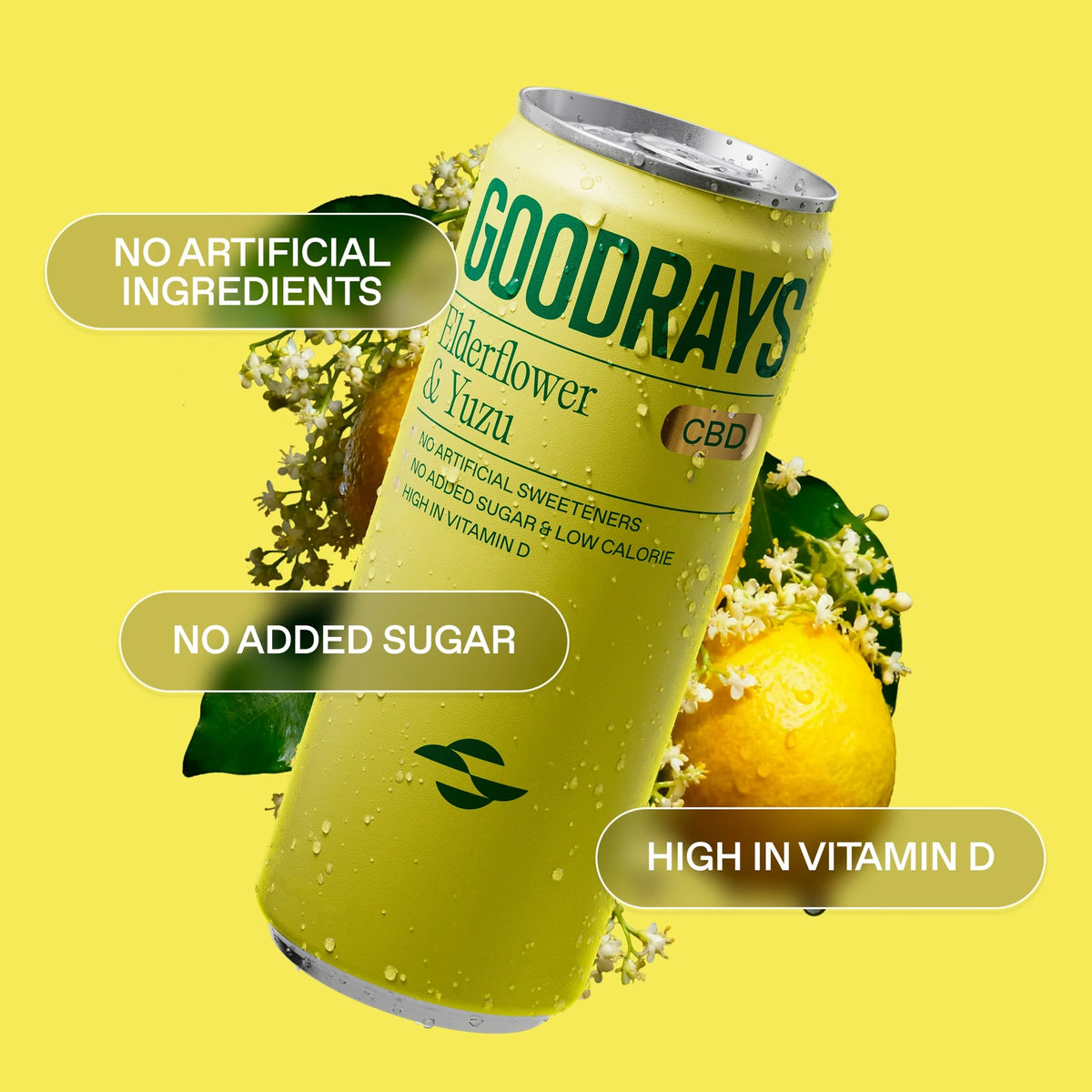 Cbd Elderflower & Yuzu Drink 4 X by GOODRAYS