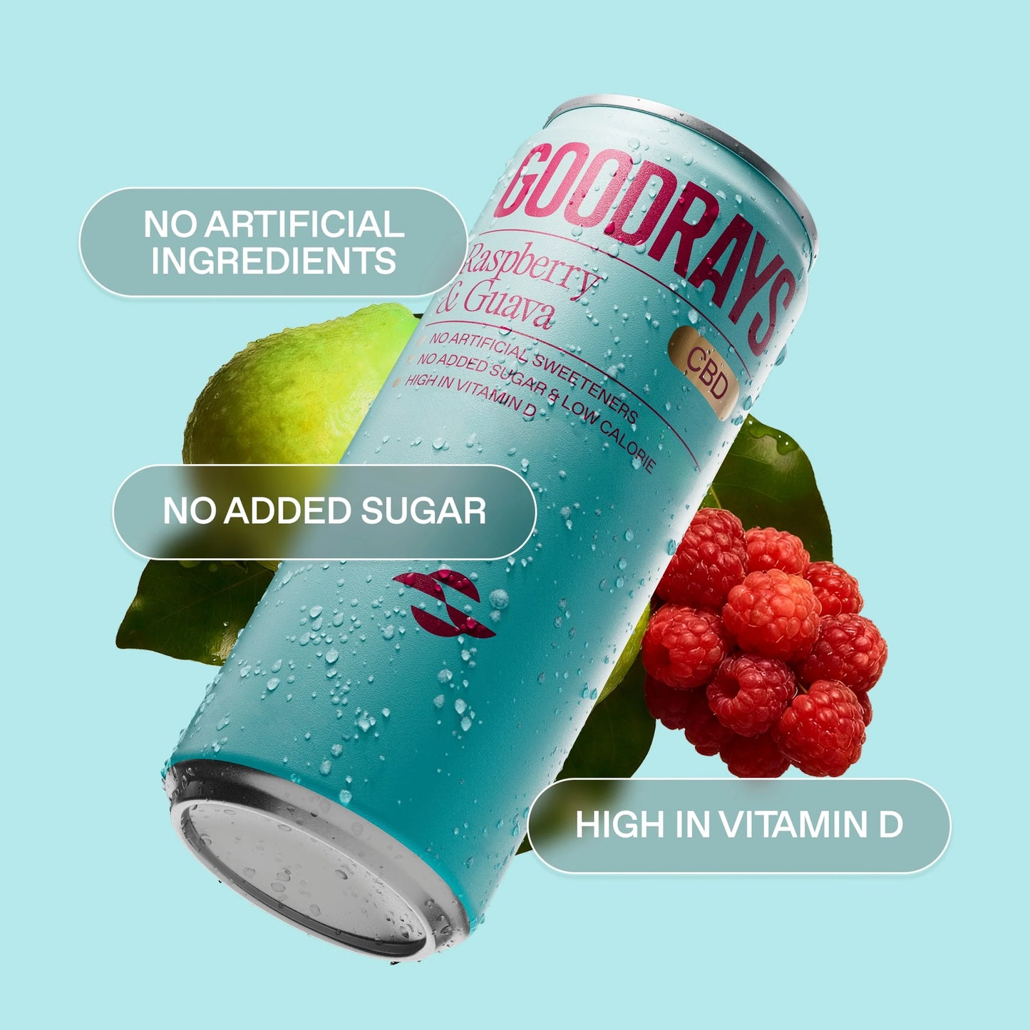 Cbd Raspberry & Guava Drink 4 X 330ml by GOODRAYS