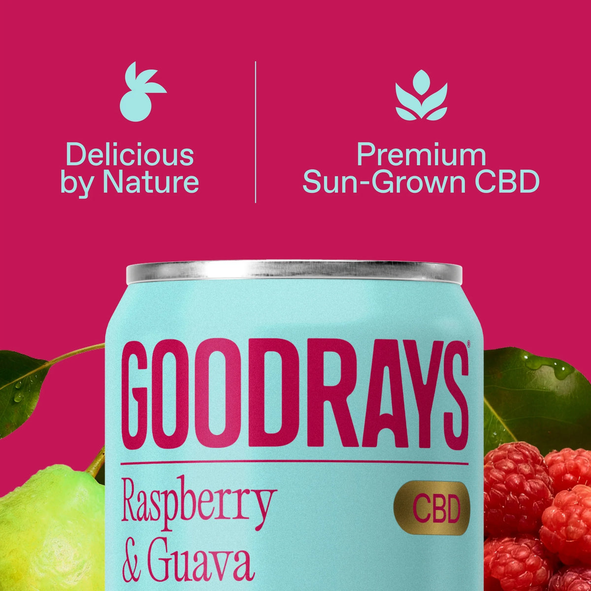 Cbd Raspberry & Guava Drink 4 X 330ml by GOODRAYS