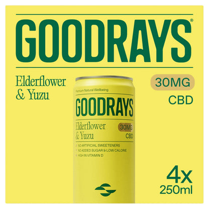 Natural Cbd Elderflower & Yuzu Drink 4 X 250ml by GOODRAYS