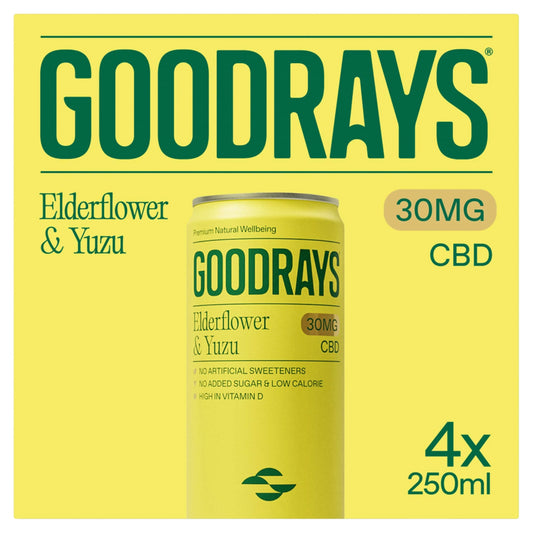 Natural Cbd Elderflower & Yuzu Drink 4 X 250ml by GOODRAYS