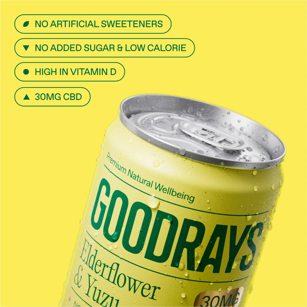 Natural Cbd Elderflower & Yuzu Drink 4 X 250ml by GOODRAYS