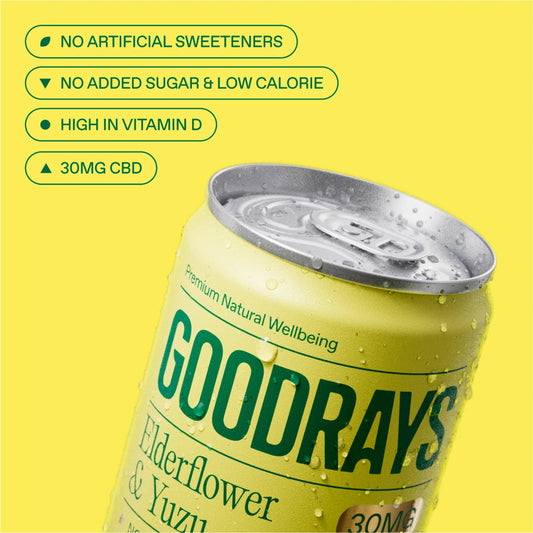 Natural Cbd Elderflower & Yuzu Drink 4 X 250ml by GOODRAYS