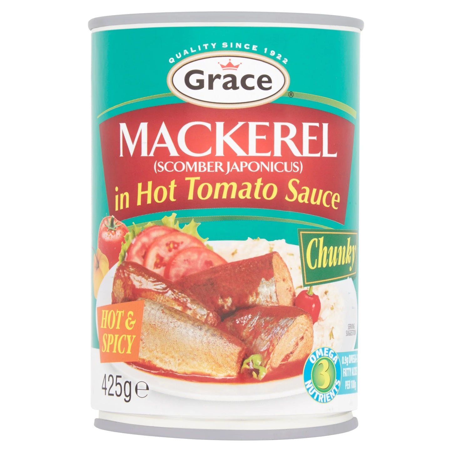 Mackerel Tomato Sauce Hot & Spicy 425g by Grace