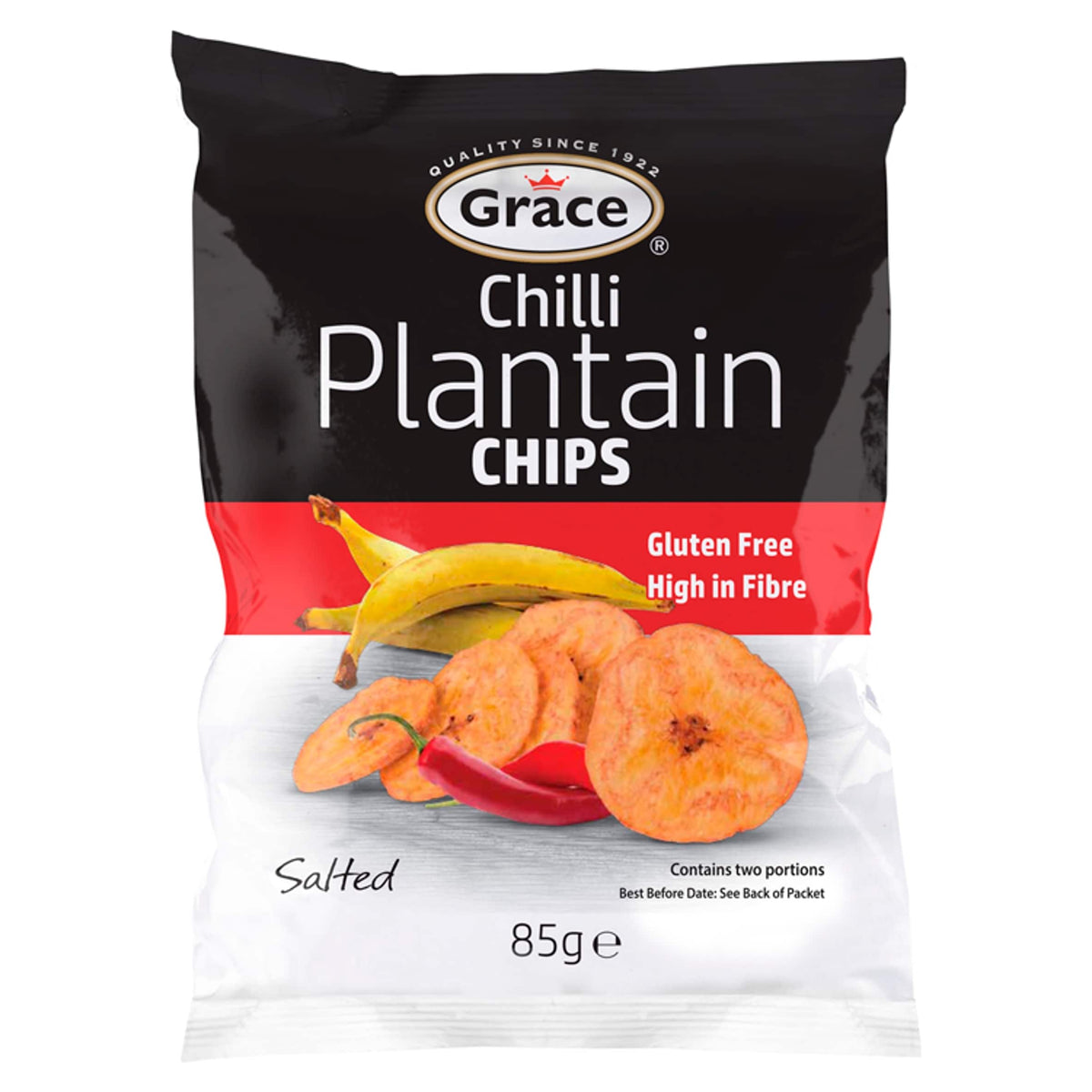 Sltd Plantain Chips Chilli 85g by Grace
