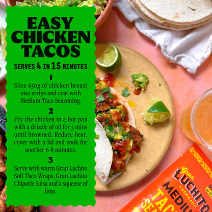 Jalapeno & Cumin Medium Taco Seasoning 28g by GRAN LUCHITO