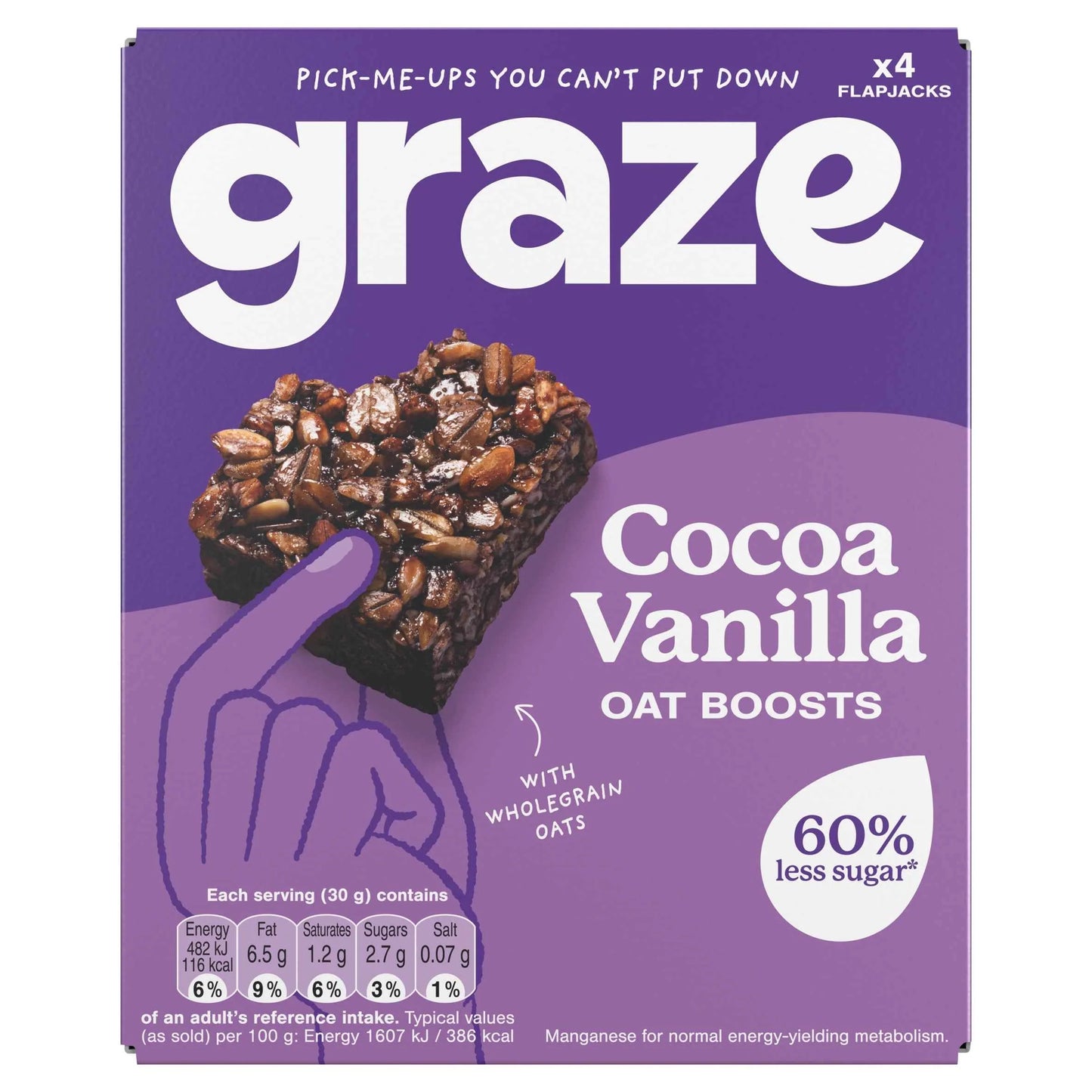 Cocoa Vanilla Oat Boosts Flapjack Snack by GRAZE