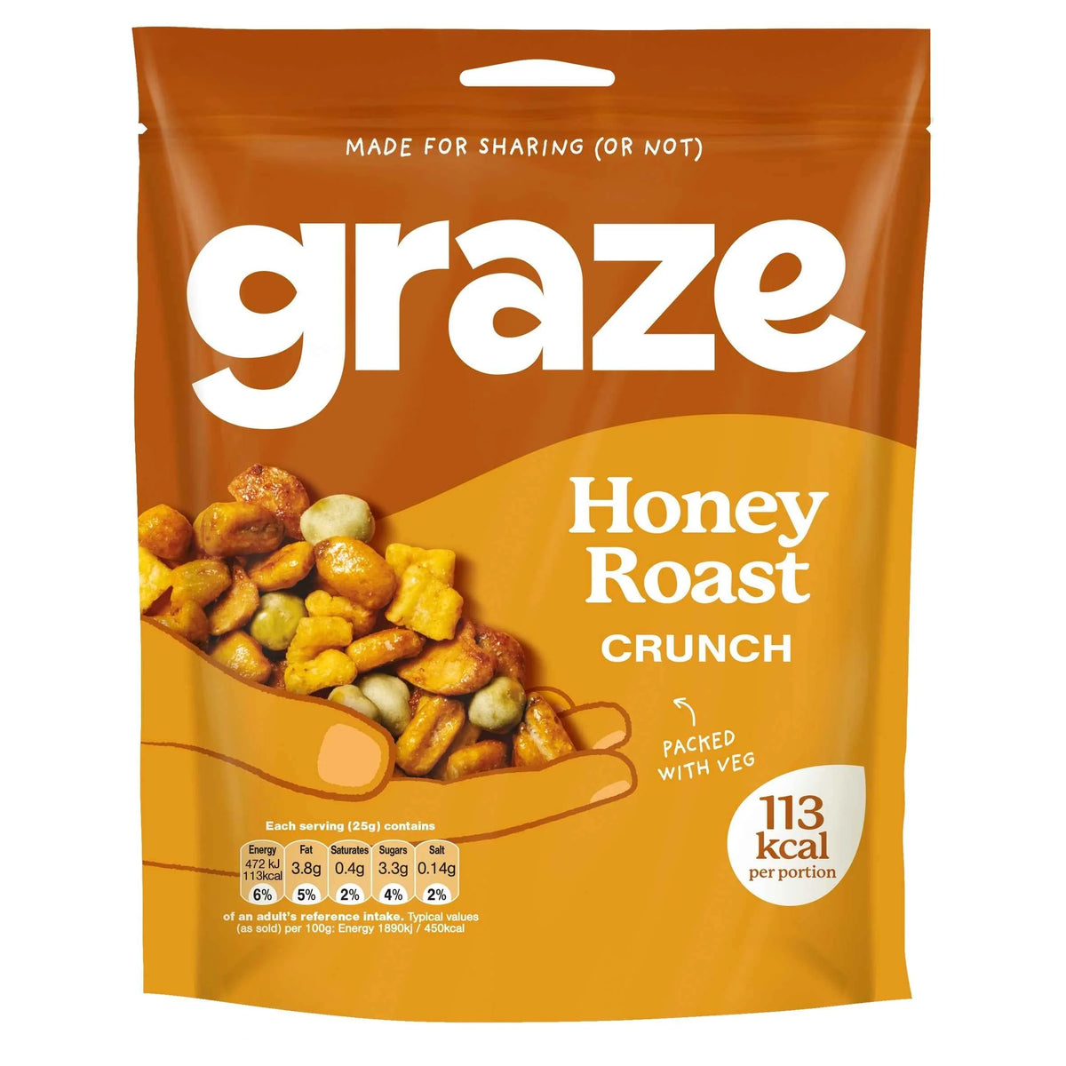 Honey Roast Crunch Sharing Bag Snack 100g by GRAZE