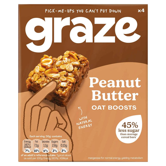 Peanut Butter Oat Boosts Flapjack Snack by GRAZE
