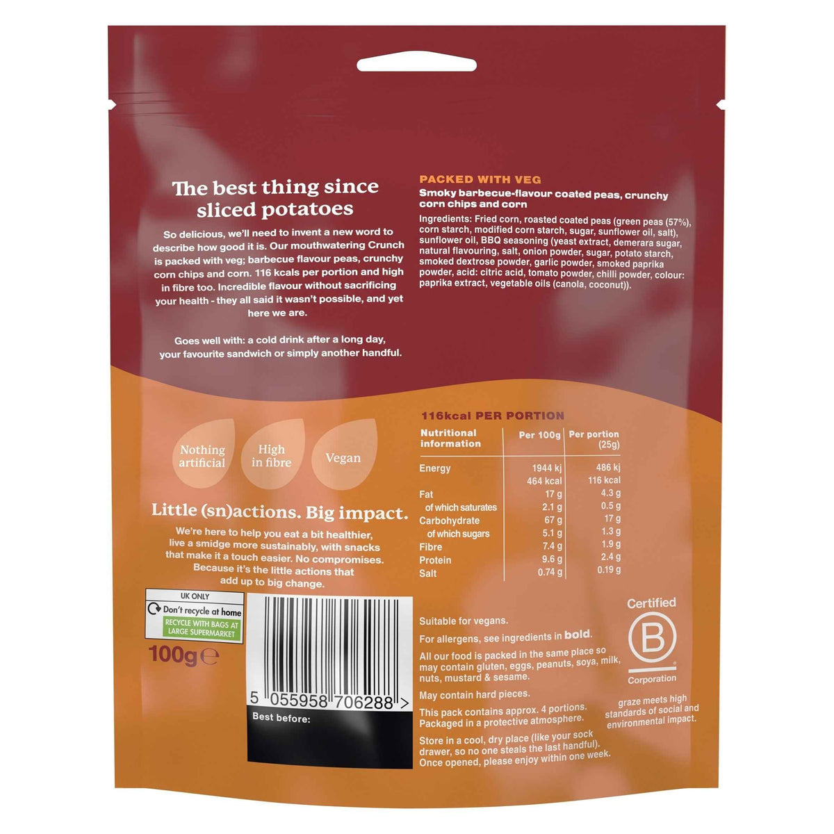 Smoky Barbecue Crunch 100g by GRAZE