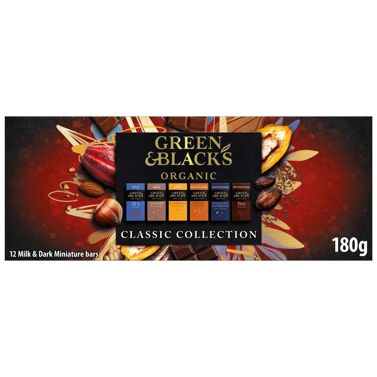 Organic Milk & Dark Miniature Bars 12x15g by GREEN & BLACK'S
