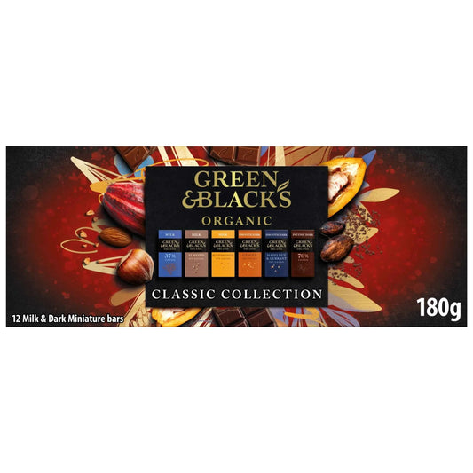 Organic Milk & Dark Miniature Bars 12x15g by GREEN & BLACK'S