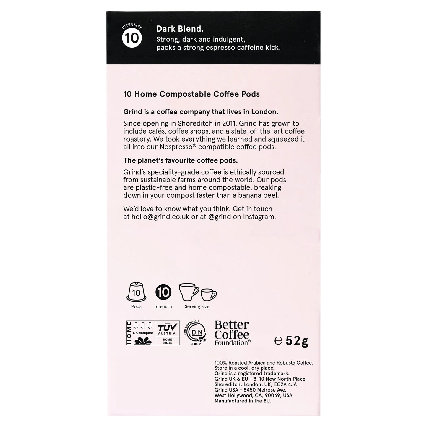 Dark Roast Coffee Pods - Biodegradable by GRIND