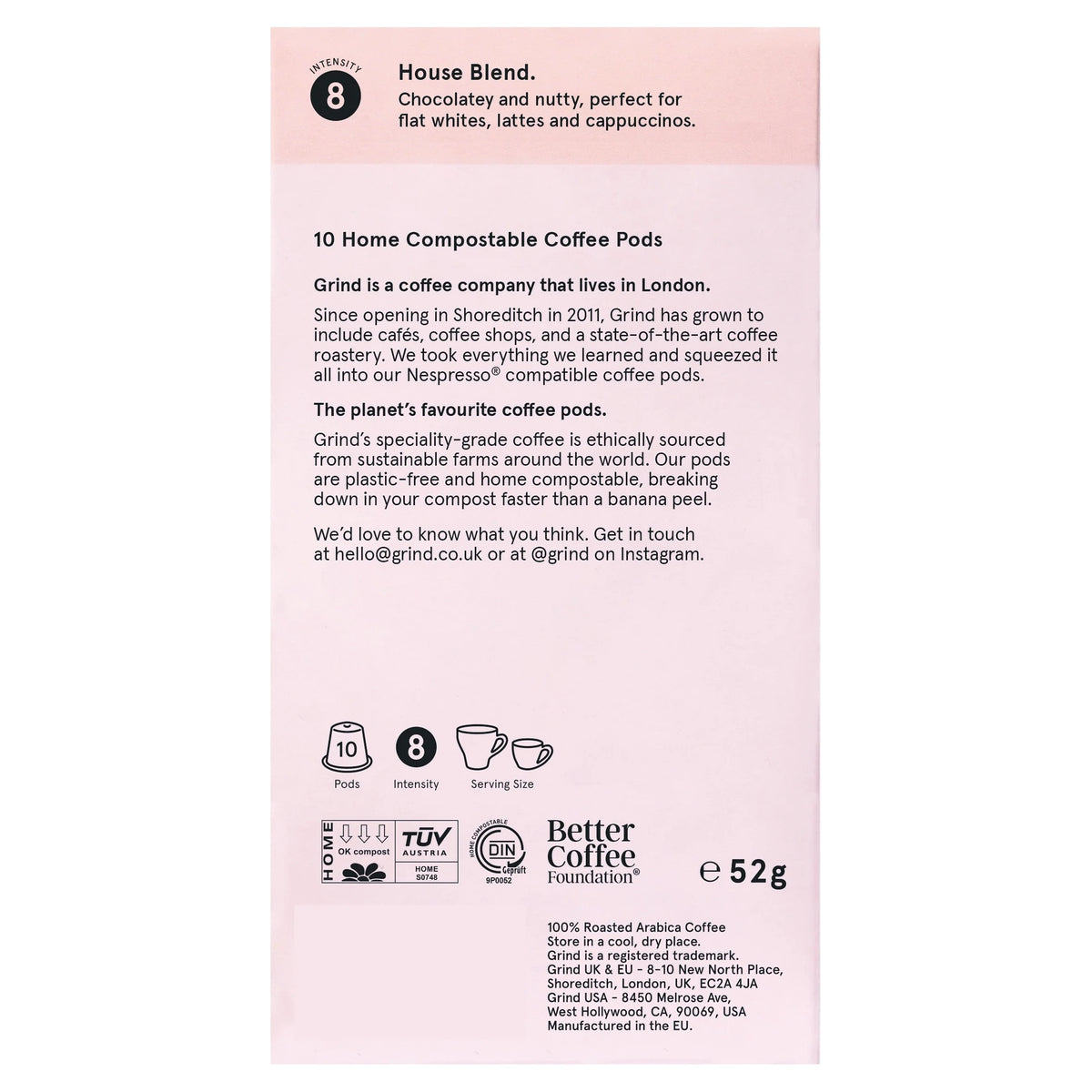 House Blend Coffee Pods Biodegradable & by GRIND