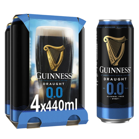 0.0% Alcohol Free Draught Stout 4x440ml by GUINNESS