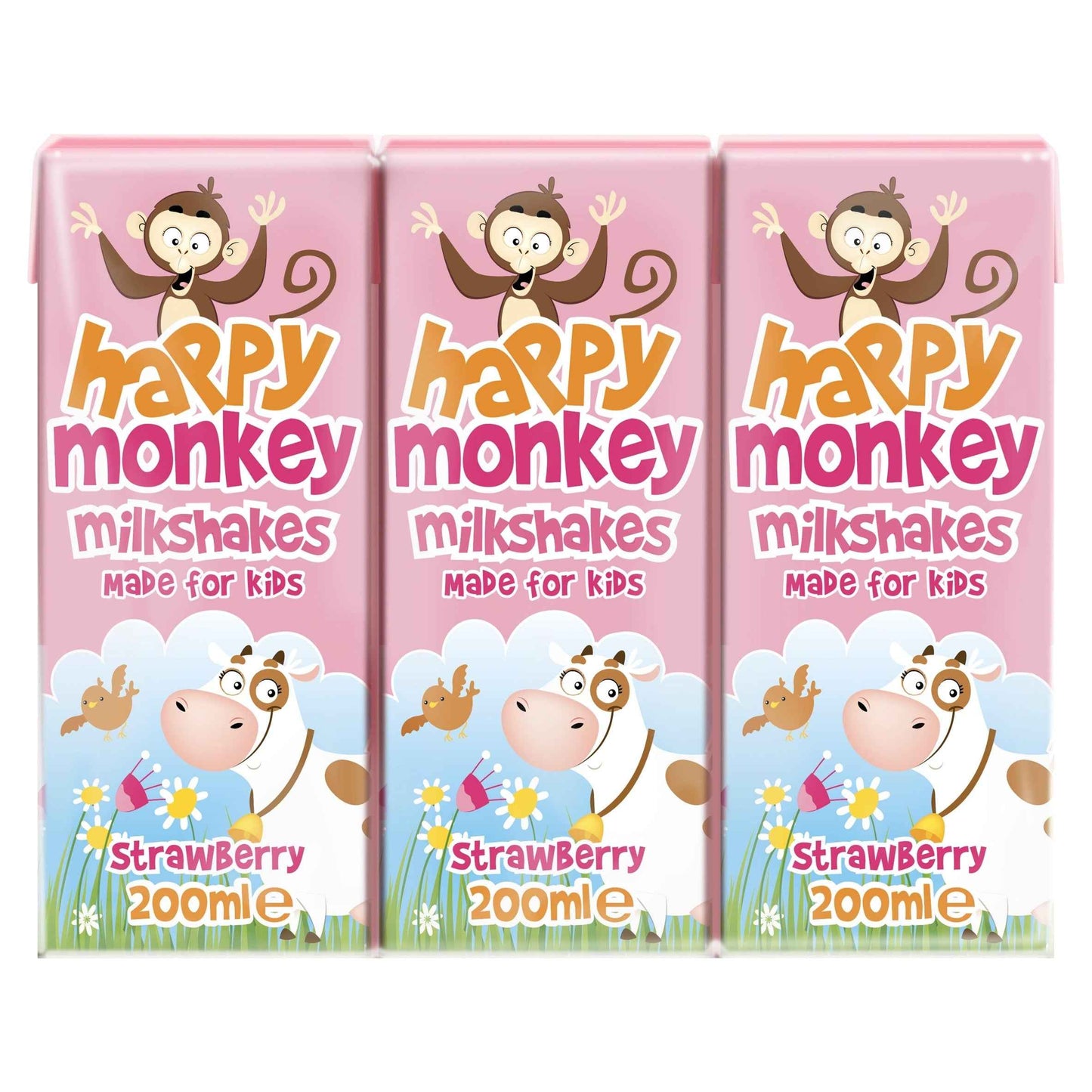 Milkshake Strawberry 3x200ml by HAPPY MONKEY