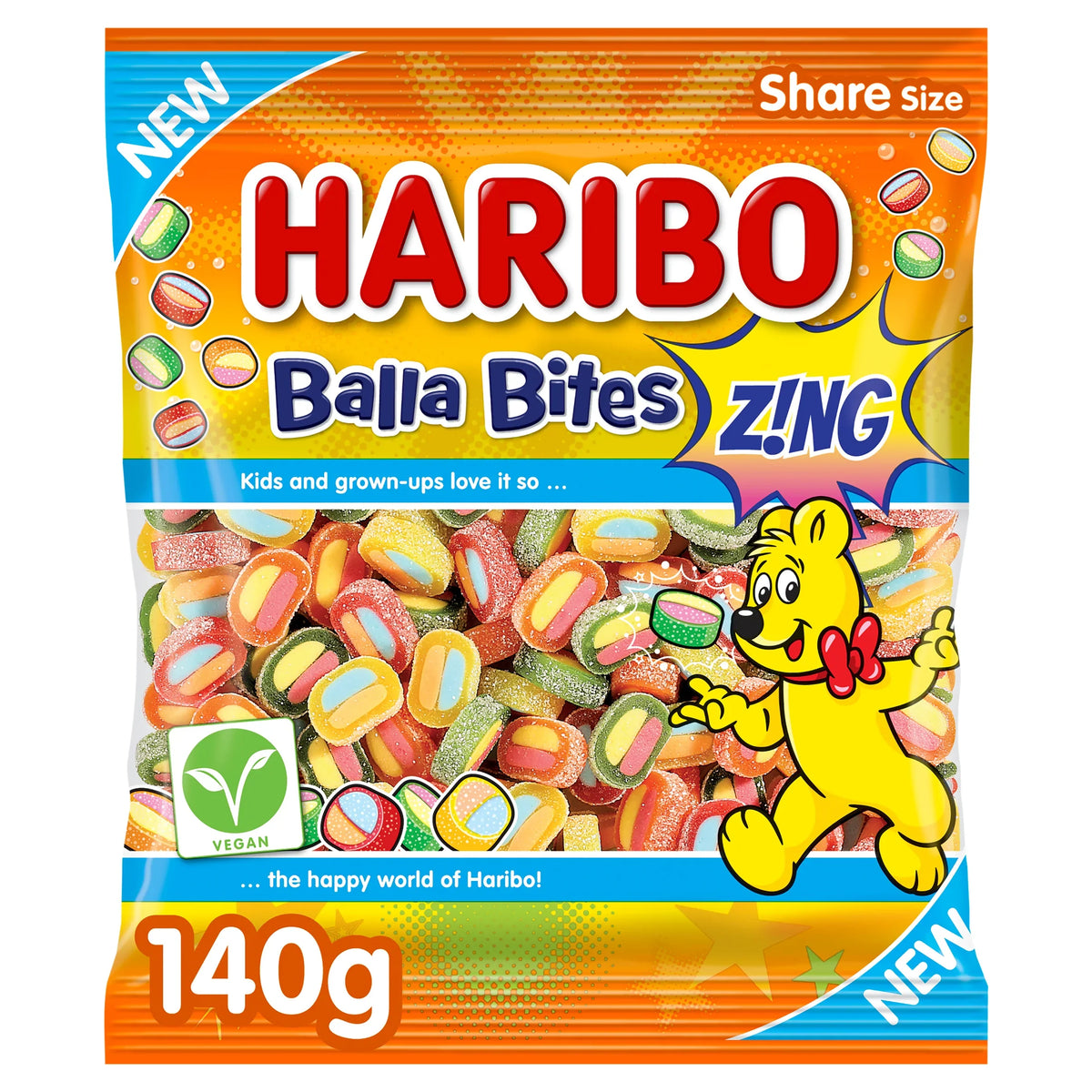 Balla Bites Z!ng 140g by HARIBO at The British Vault
