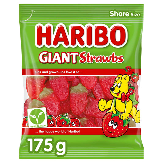Giant Strawbs Fruit Gums 175g by HARIBO