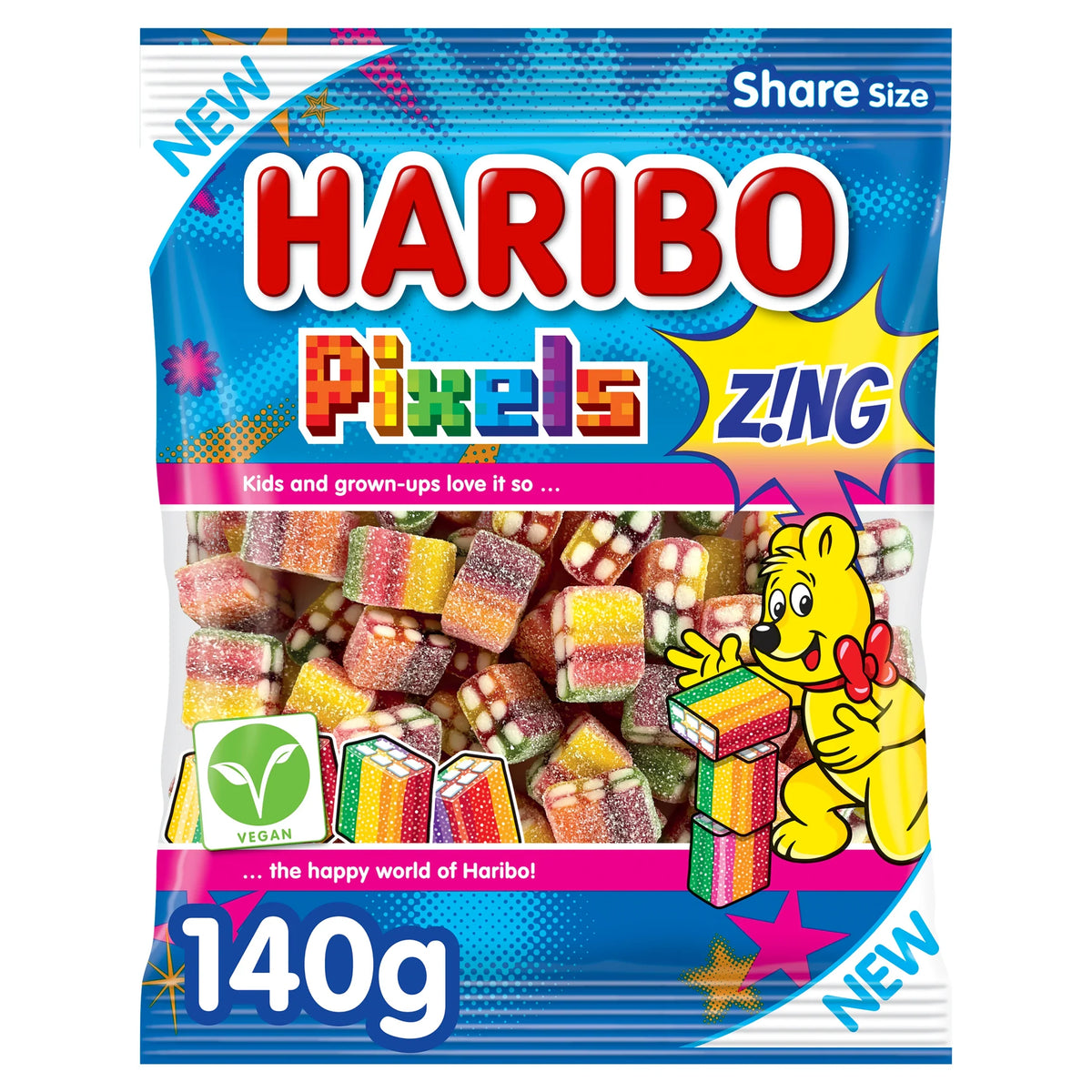 Pixels Zing 140g by HARIBO at The British Vault