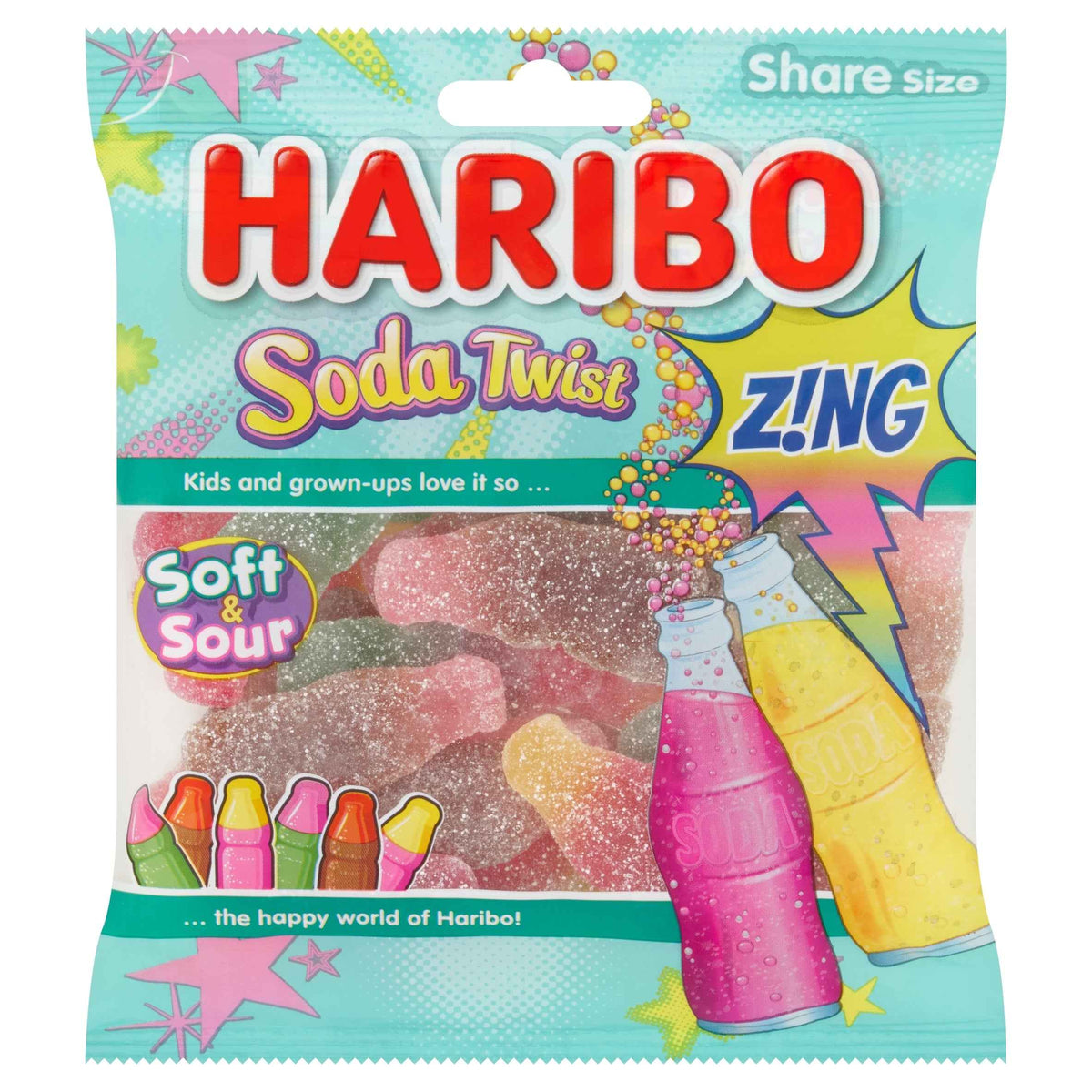 Soda Twist Z!ng Sweets Share Bag 175g by HARIBO