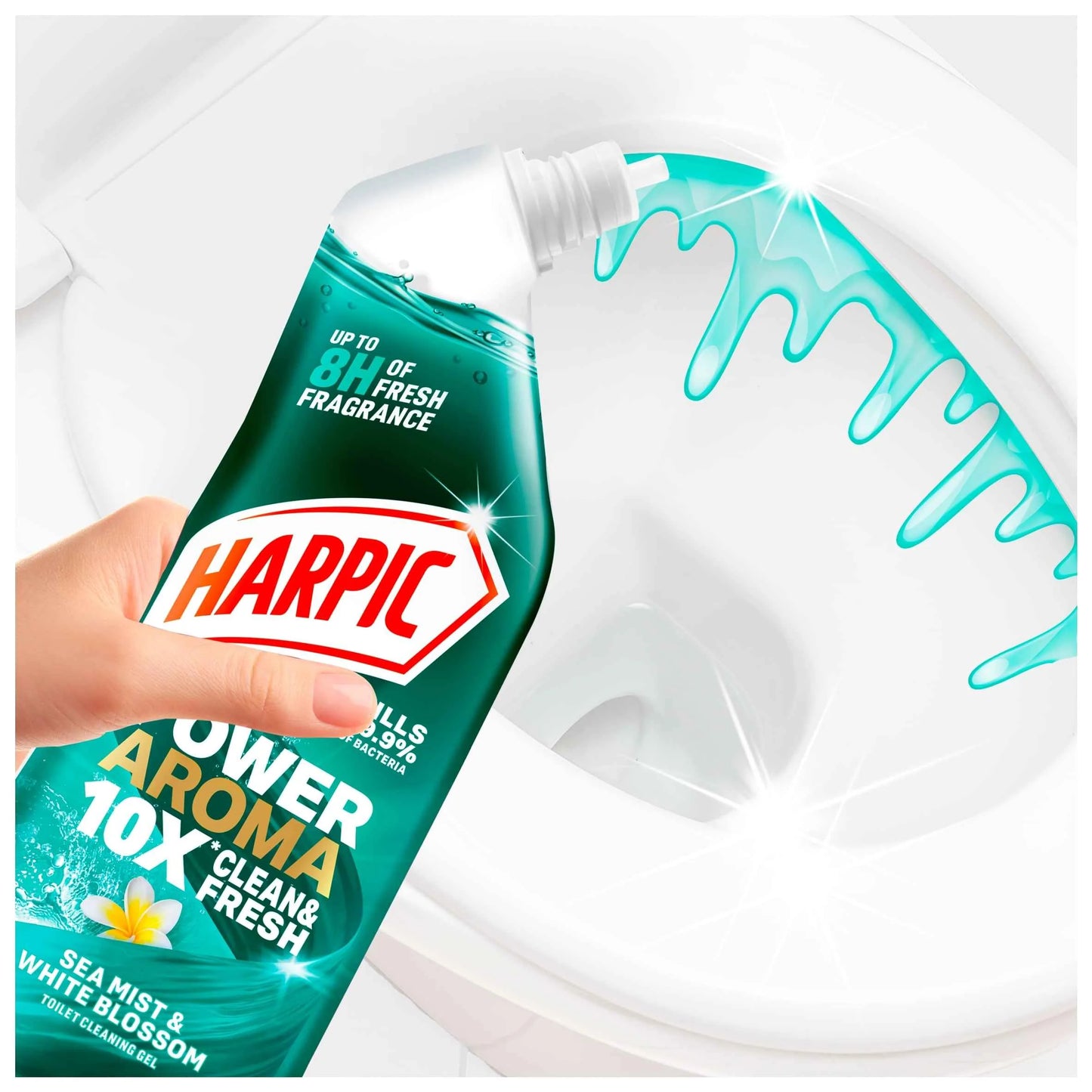 Power Aroma Sea Mist & White Blossom by HARPIC