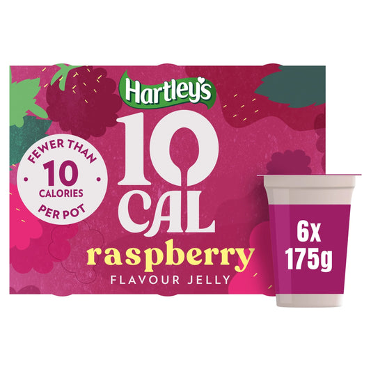 10 Cal Raspberry Flavour Jelly 6 X by Hartley's