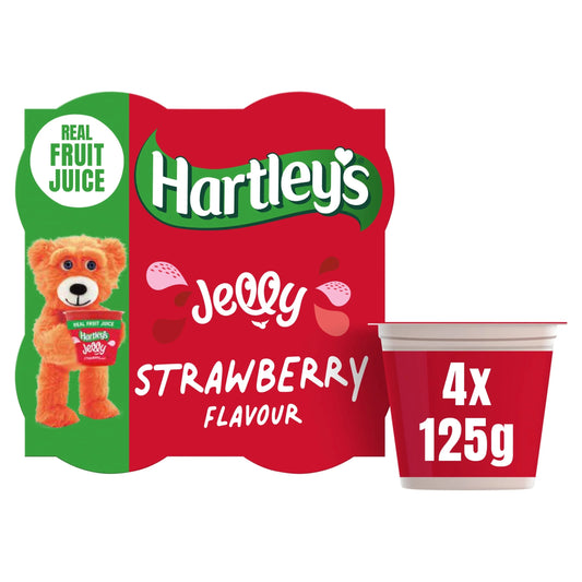 Strawberry Flavour Jelly 4 X 125g by Hartley's