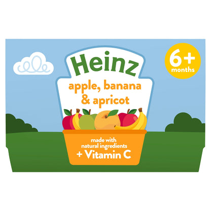 Apple, Banana & Apricot Baby Food 4 X 100g by HEINZ