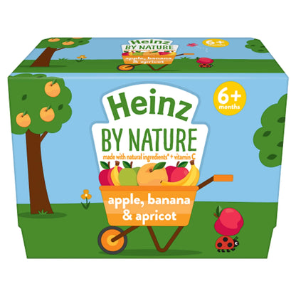 Apple, Banana & Apricot Baby Food 4 X 100g by HEINZ