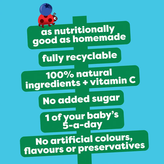 Apple & Blueberry Puree Baby Food Pouch by HEINZ