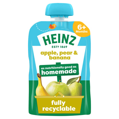 Apple, Pear & Banana Fruit Puree Pouch by HEINZ