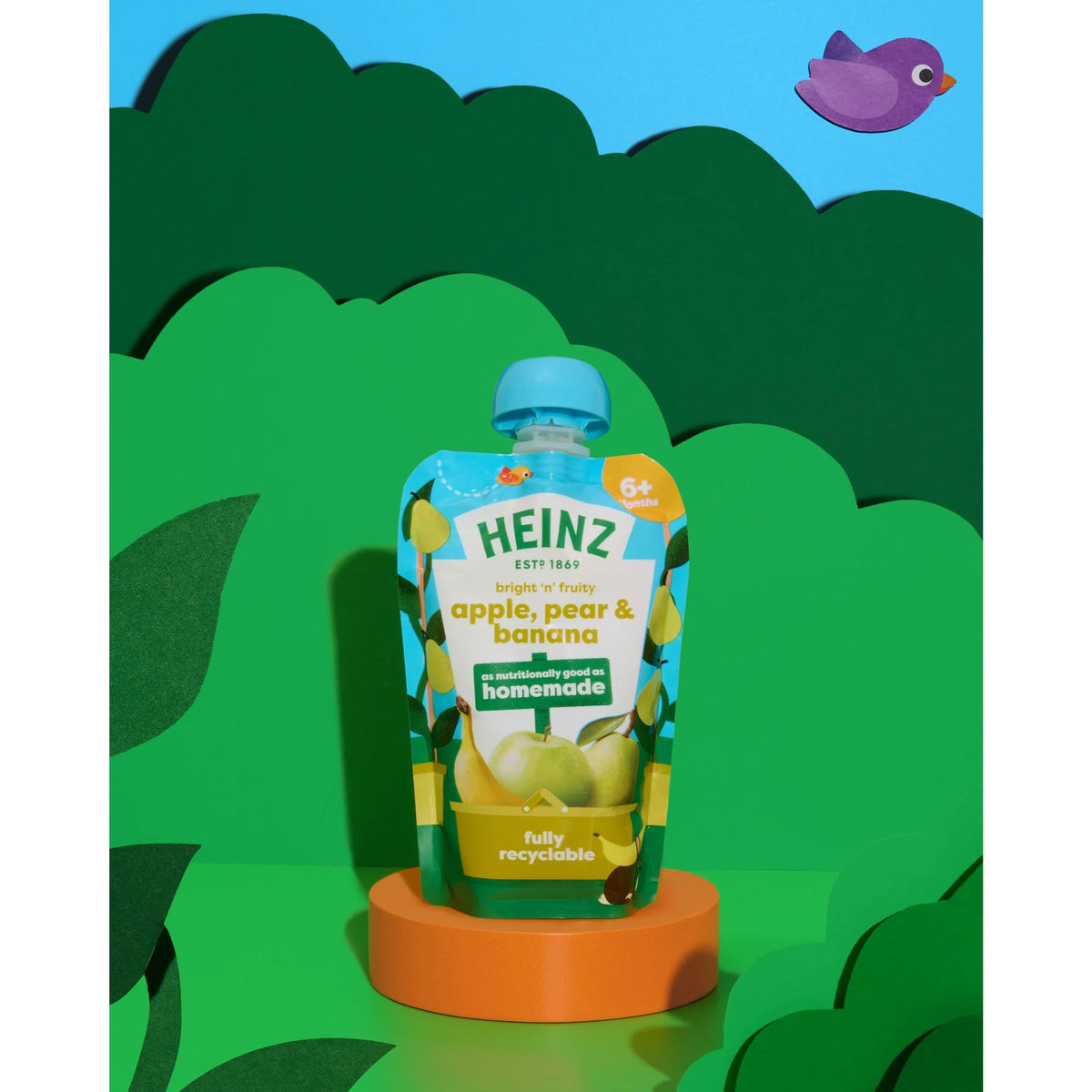 Apple, Pear & Banana Fruit Puree Pouch by HEINZ
