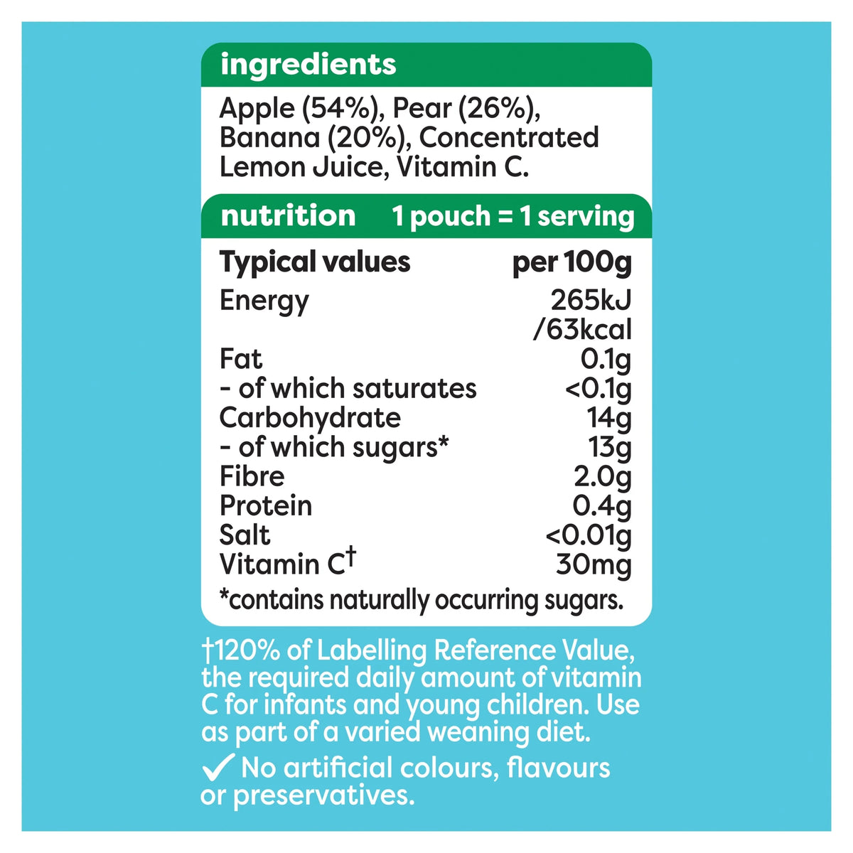 Apple, Pear & Banana Fruit Puree Pouch by HEINZ