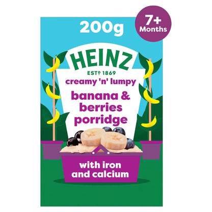 Banana & Berries Porridge Baby Food 7m+ by HEINZ