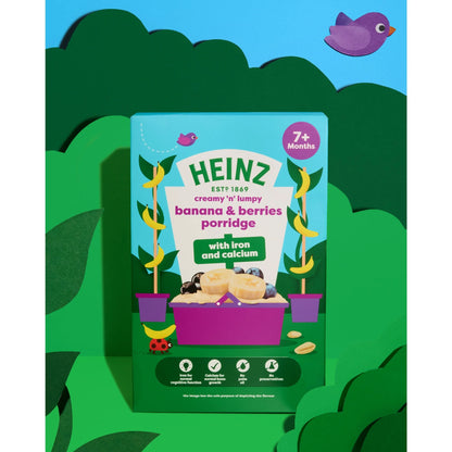 Banana & Berries Porridge Baby Food 7m+ by HEINZ