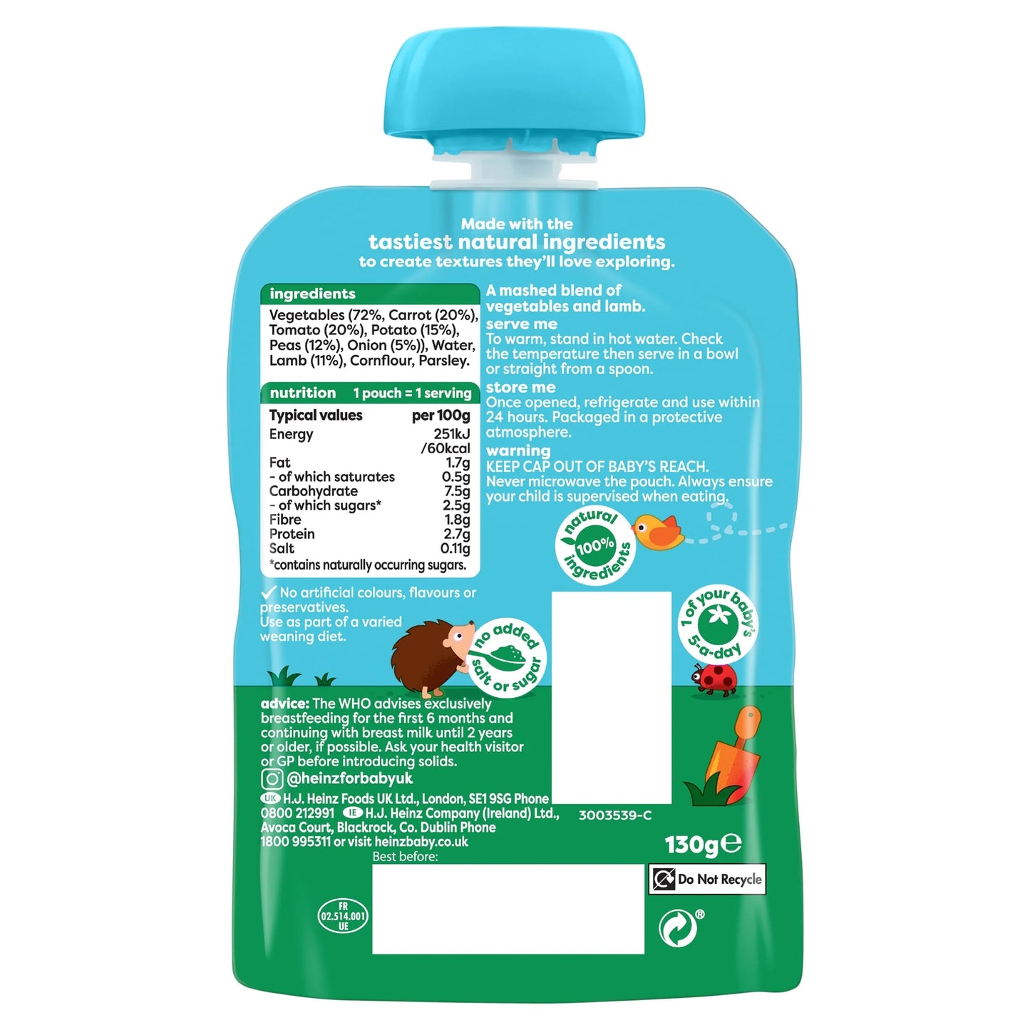 Lamb Hot Pot Baby Food Pouch 130g by HEINZ