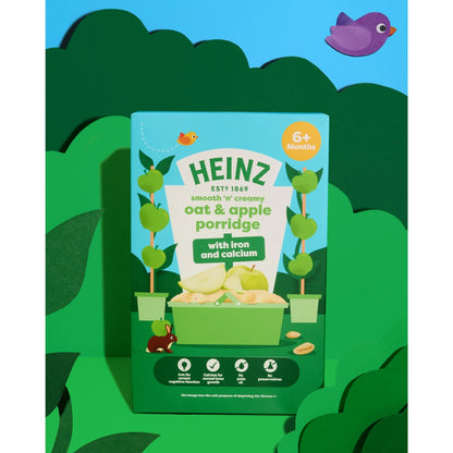 Oat & Apple Porridge Baby Food 6m+125g by HEINZ