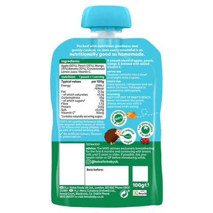 Peach, Mango, Banana & Apple Baby Food by HEINZ